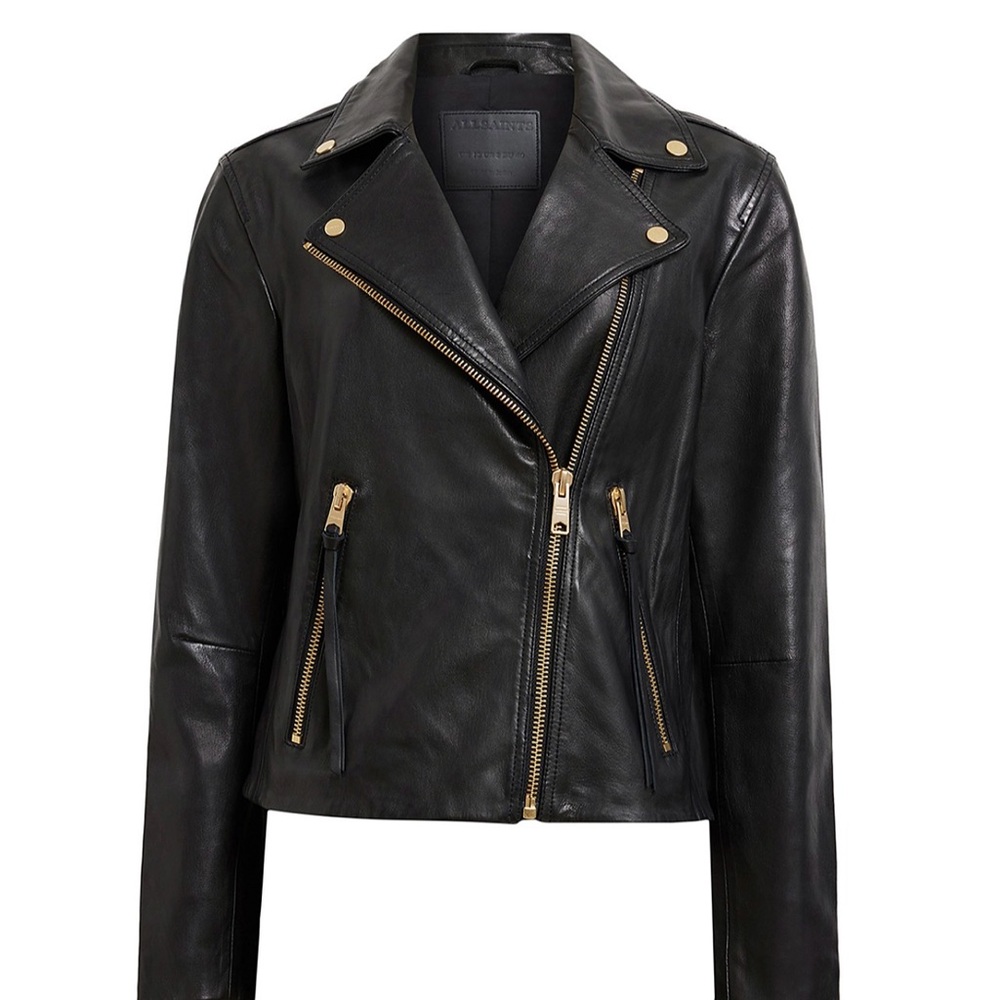 NWT Dalby Slim Fit Black Leather Jacket